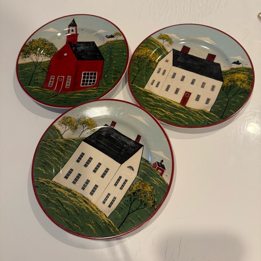 Sakura Country Life "Brandon House" salad plate SET of 3